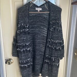 Knox Rose Charcoal and White Women's Cardigan